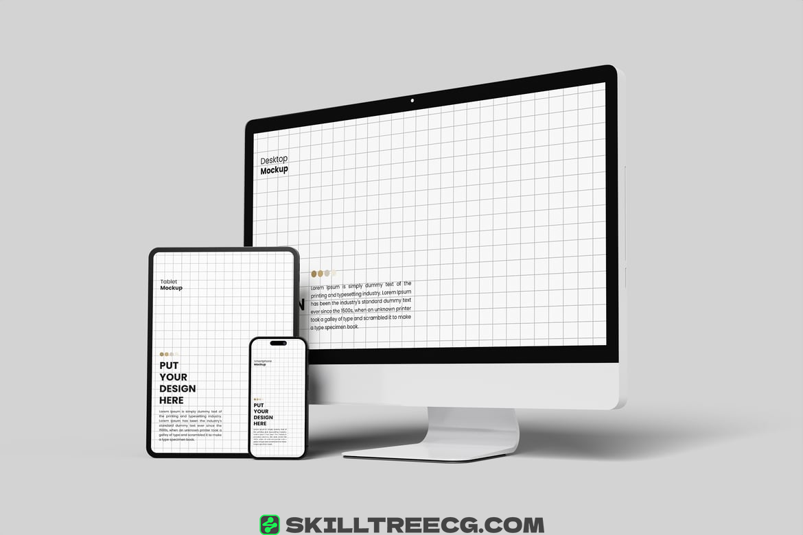 Multi Devices Mockup with Clean Background（216858）-技能树